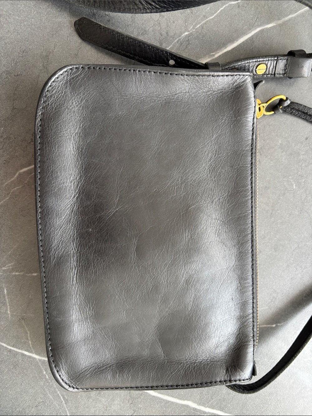 Madewell Black Leather Zip Crossbody Bag NWT - Picture 4 of 7